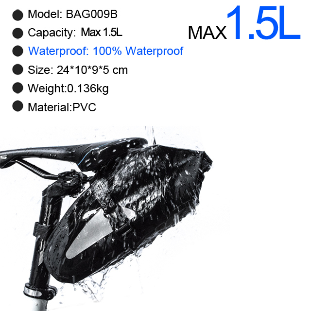 Bike Bag Waterproof 13L Large Capacity Bicycle Saddle Bag Cycling Foldable Tail Rear Bag MTB Road Trunk Bikepacking