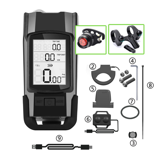 4 Mode USB Bike Light Lamp Bicycle Computer 3 Mode Horn Flashlight Cycle Bike Speedometer Led Front Lights Cycling Headlight