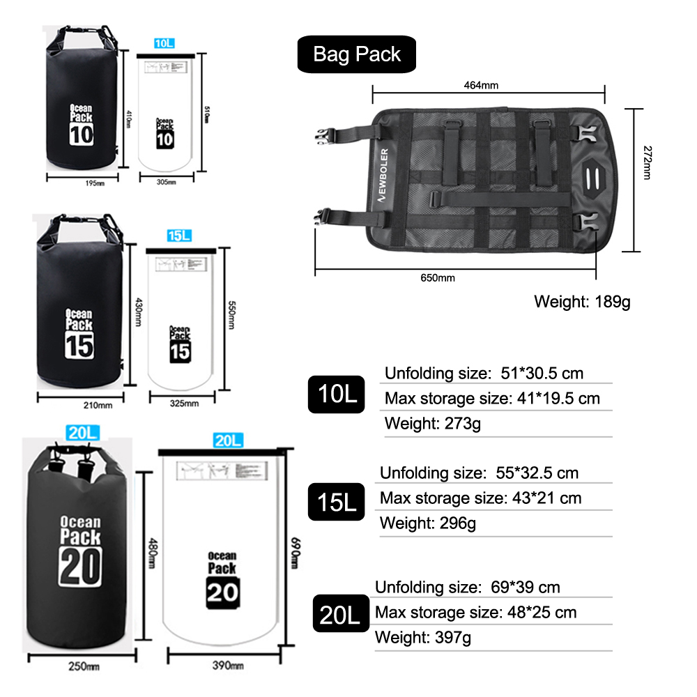 Bike Bicycle Bag 2 IN 1 Waterproof Large Capacity 3L/7L/10L/15L/20L MTB Road Handlebar Front Bag Pouch Pannier Bike Accessories